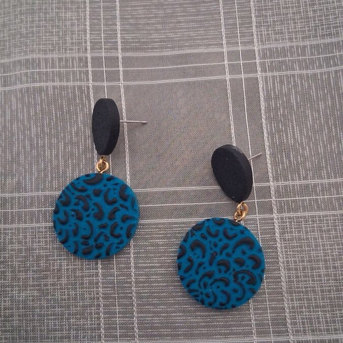 Dangling earrings new, black and turquoise