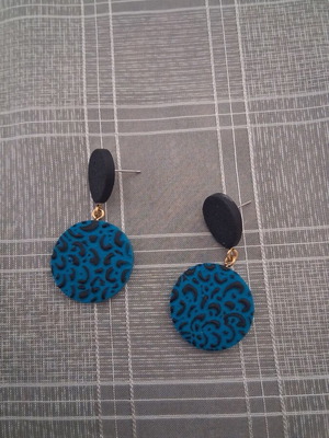 Dangling earrings new, black and turquoise