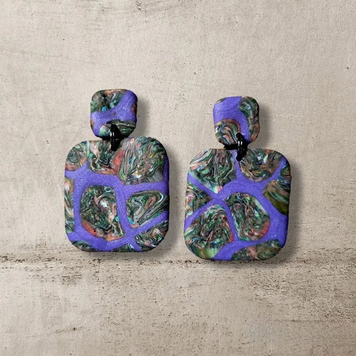 Handmade polymer clay dangle earrings new with stainless steel stud