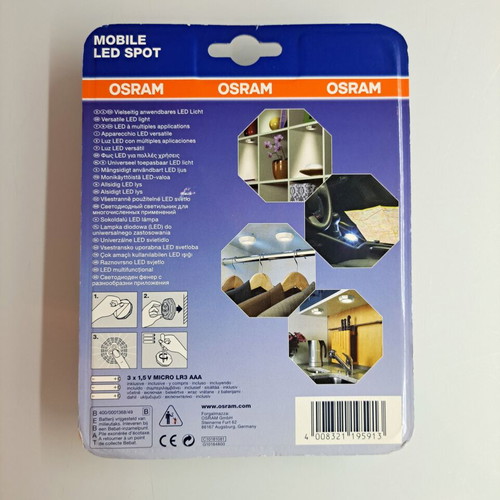 Oscar LED Stick-On Lights Set 4 Pieces New