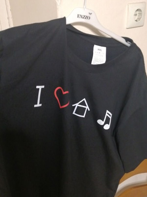 Unisex T-shirt I Love House Music, μέγεθος XXL, μαύρο