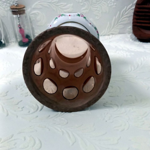 Chech Bohemian table vase like new with cut glass technique