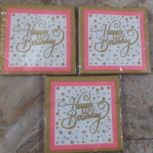 Χαρτοπετσέτες πάρτι Happy Birthday καινούργιες