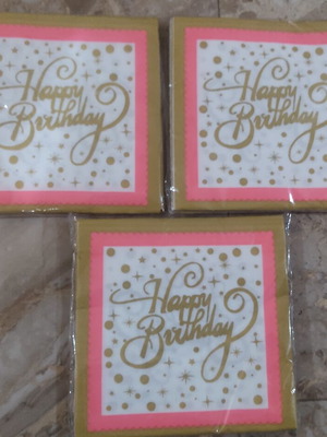 Χαρτοπετσέτες πάρτι Happy Birthday καινούργιες