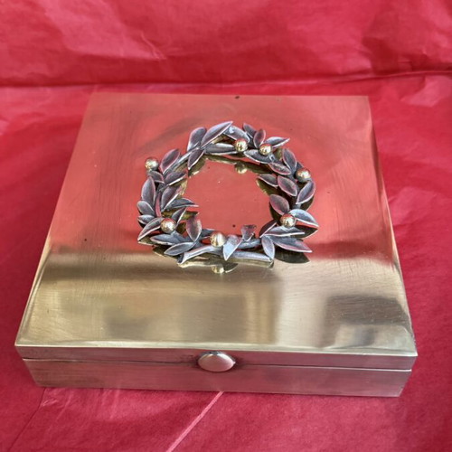 Zolotas brass box used, 13x13x3 cm