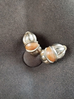 Clip earrings used with orange stone