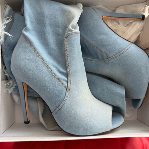 Denim over-the-knee boots like new, size 38