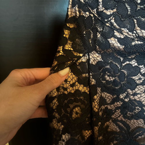 Top and long skirt set like new, black lace with beige fabric