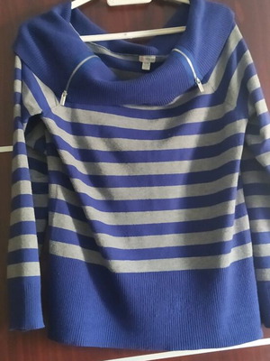 Guess thin mariniera sweater xlarge, new, gray and blue