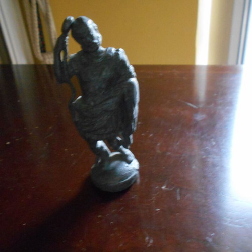 Lead soldier figurine used, unpainted, heavy, 10x5cm