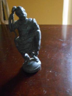Lead soldier figurine used, unpainted, heavy, 10x5cm