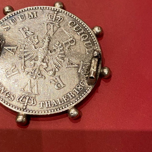 Silver coin 1861 Prussia in jewelry used