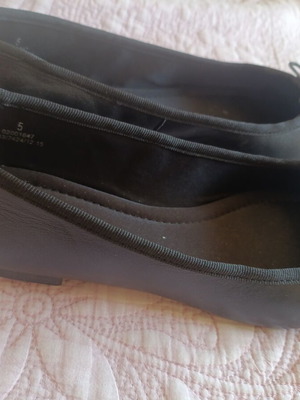 MS Ballerinas Leather Black Size 38 New