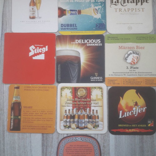 Beer Coasters used, set of 10 No 22
