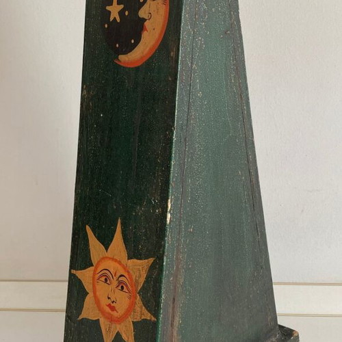 Wooden Pyramid Chest of Drawers used with Hand-Painted Sun Moon Stars