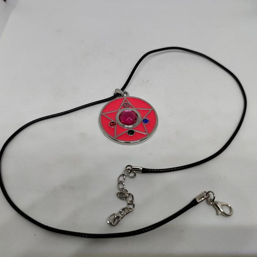 Sailor Moon Crystal Star Necklace like new, pink enamel pendant