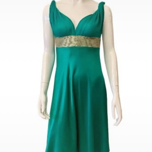 Konstantinos emerald dress like new with gold belt, size 46
