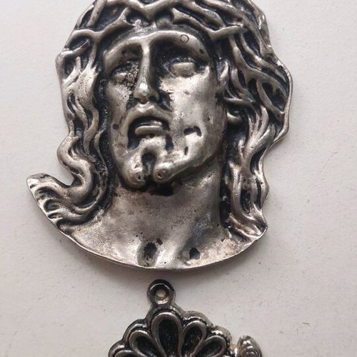 Religious relics collection like new, 4 metal embossed icons