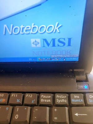 MSI laptop up to 13 inch, Windows XP system