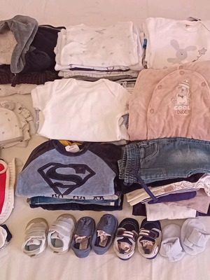Baby clothes and shoes set like new, 83 pieces for boys 0-3 months