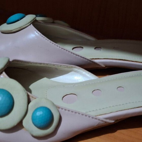 Migato mules kitten heels like new, size 36, pink and turquoise