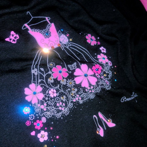 Albertini sleeveless tank top like new with princesscore print and diamantes