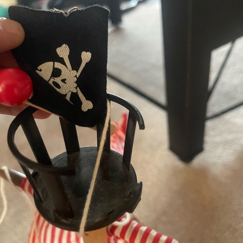 Wooden pirate ship used with small break and marker stains