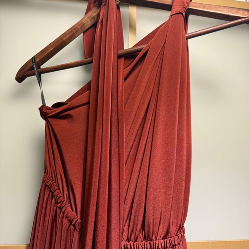 Nashbyna dress like new, size S-M, brown-burgundy, heavy fabric