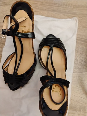 Christian Louboutin women's sandals used, patent leather, sizes 36-37