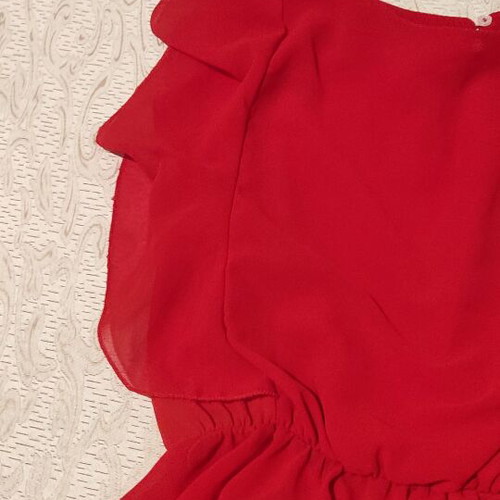 Blouse red medium semi-transparent with details