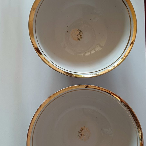 Porcelain bowls new with traditional Uzbek blue-white gold motif