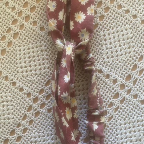 Hairband new, red burgundy with pattern