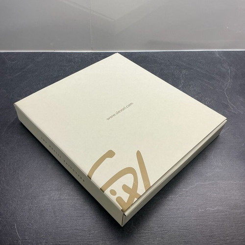 Leather photo album ecru with silver heart and rings design, new