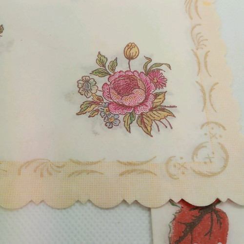 Collectible napkin unique set of two 13 cm D'70