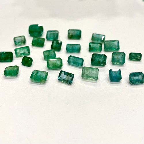 Natural emerald cut stones 24 carats new, non heat treated