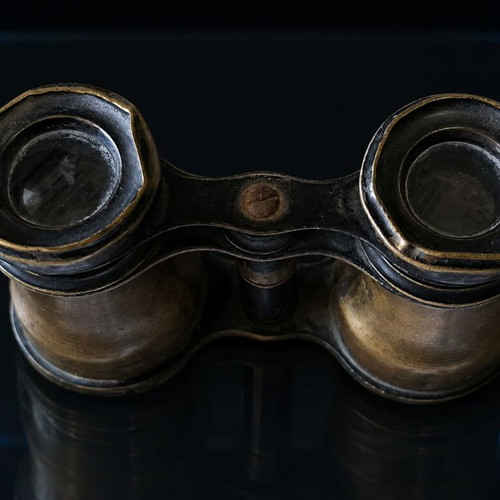 Opera glasses used, brass collectible 11 x 6.5 cm