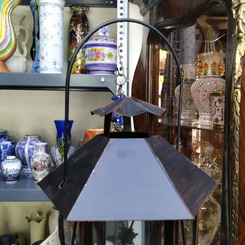 Large ecclesiastical table lantern with handle like new 30x14x14