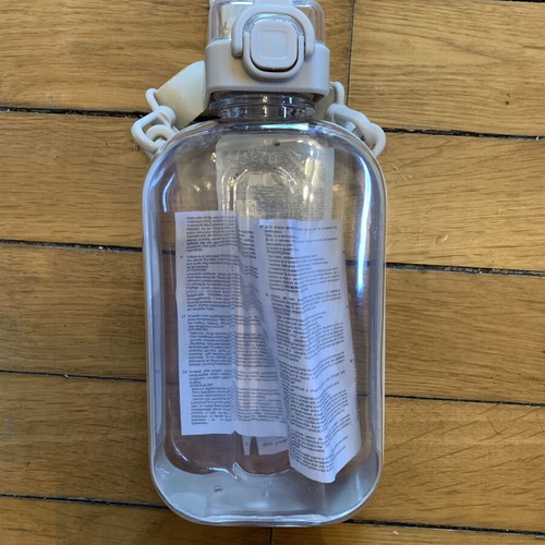 Water bottle with strap beige color 750ml new