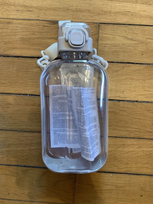 Water bottle with strap beige color 750ml new