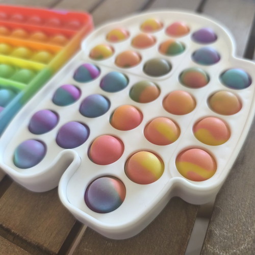 Pop It Fidget toy, rainbow, set of 2
