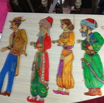 Karagiozis figures set of 4 handmade with indelible colors