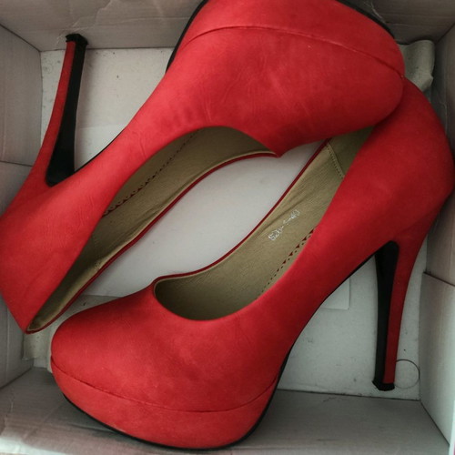 High heels used, size 40, pink suede pumps