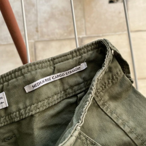 Bershka women's straight-leg pants green like new, size S