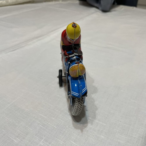 Motorcyclist tin toy like new, made in West Germany