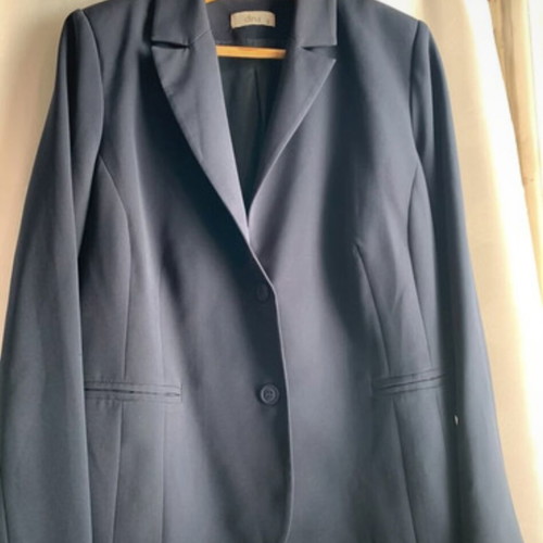 Dina women's suit dark blue like new, jacket and trousers, size XL