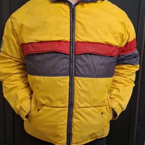Chevignon Vintage Puffer Jacket Sport Dept Large, like new, yellow color-blocking