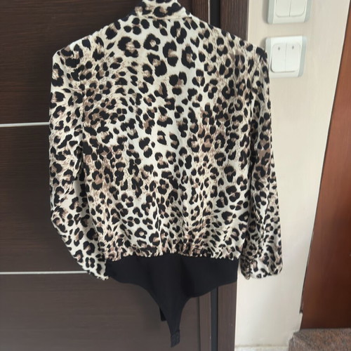 Bottega Veneta Women's Leopard Print Wrap Bodysuit like new