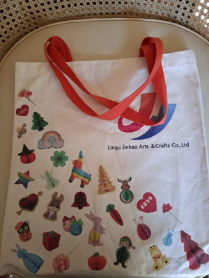 Canvas shoulder bag with Christmas designs new, multicolor