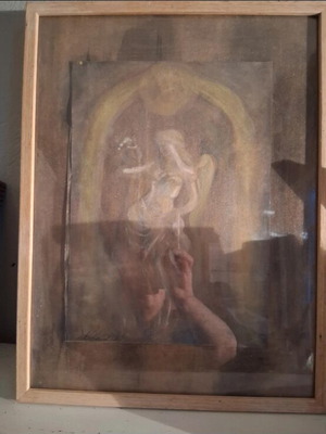 Πίνακας ζωγραφικής ακουαρέλα 30×40cm σαν καινούργιος, σε κορνίζα, υπογεγραμμένος