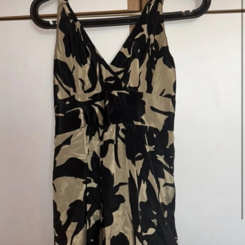 Acai silk mini dress S/M like new, black and gold